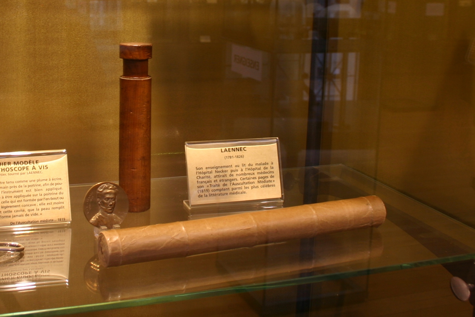 Rene Laennec's original stethoscopes , Musée d'Histoire de la Médecine, Paris (2).JPG